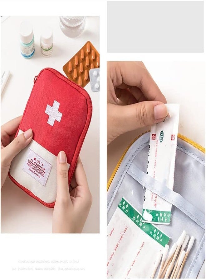 أربع حقائب إسعافات أولية صغيرة فارغة للسفر، حقيبة إسعافات أولية محمولة للاستخدام الخارجي، حقيبة متعددة الوظائف لتنظيم وتخزين الأدوية في حالات الطوارئ، لوازم صحية ومنزلية، مجموعات إسعافات أولية - Image 5